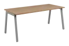 SEK-A - 18 stůl kancelářský, kovová podnož stříbrná, deska 25 mm, široký 1800 mm, dub bardolino